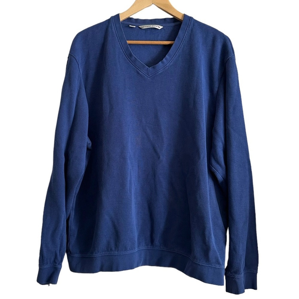 Cutter & Buck V-Neck Blue Sweatshirt Size Large - Picture 3 of 17